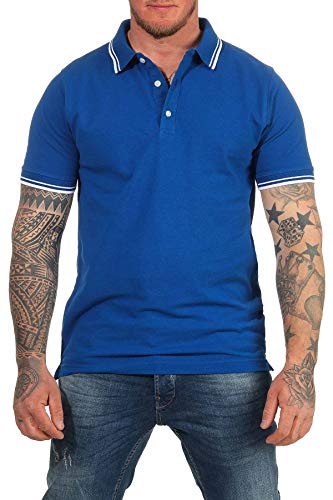 Mivaro Herren Poloshirt T-Shirt Hemd Kurzarm Freizeit Shirt Übergrößen, Größe:XXL, Farbe:Blau von Mivaro