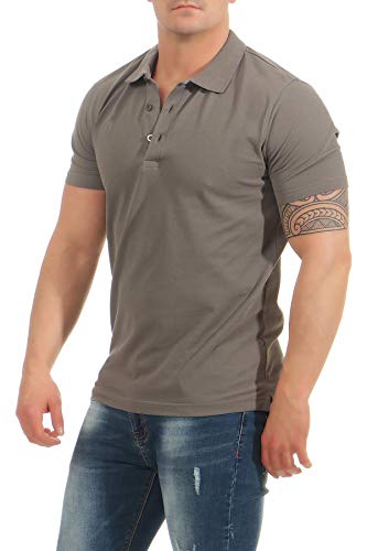 Mivaro Herren Poloshirt im Basic-Look, einfarbig, hohe Qualität, Größe:4XL, Farbe:Anthrazit von Mivaro