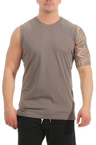 Mivaro Herren Shirt ohne Ärmel - Tank-Top - Muscle Shirt - Muskelshirt - Achselshirt - T-Shirt ohne Arm, Größe:L, Farbe:Anthrazit von Mivaro