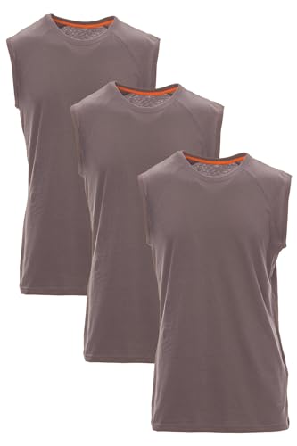 Mivaro Herren Shirt ohne Ärmel 3er Pack Set Basic Fitness Tank-Top ärmellos, Größe:L, Farbe:3er Pack Anthrazit von Mivaro