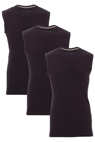 Mivaro Herren Shirt ohne Ärmel 3er Pack Set Basic Fitness Tank-Top ärmellos, Größe:M, Farbe:3er Pack Schwarz von Mivaro