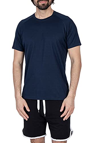 Mivaro Herren Sportshirt, Laufshirt Atmungsaktiv, Trainingsshirt für Männer, Größe:3XL, Farbe:Dunkelblau von Mivaro