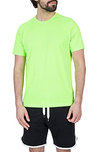 Mivaro Herren Sportshirt, Laufshirt Atmungsaktiv, Trainingsshirt für Männer, Größe:3XL, Farbe:Neongrün von Mivaro