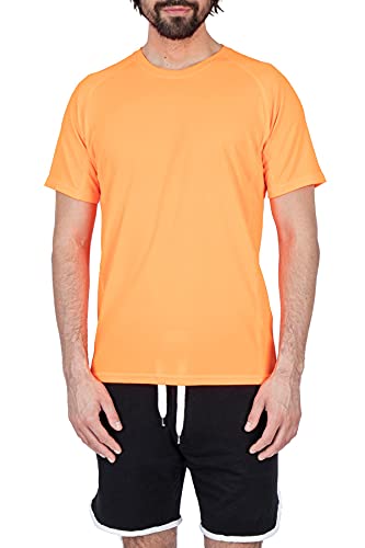 Mivaro Herren Sportshirt, Laufshirt Atmungsaktiv, Trainingsshirt für Männer, Größe:3XL, Farbe:Neonorange von Mivaro