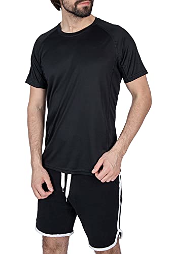 Mivaro Herren Sportshirt, Laufshirt Atmungsaktiv, Trainingsshirt für Männer, Größe:M, Farbe:Schwarz von Mivaro