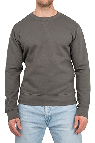 Mivaro Herren Sweatshirt ohne Kapuze, einfabrig, Größe:S, Farbe:Anthrazit von Mivaro