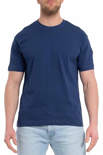 Mivaro Herren T-Shirt Dunkelblau Größe XL - Regular Fit Kurzarmshirt aus Baumwolle, bequemes Männer Basic T Shirt mit Rundhalsausschnitt für Freizeit Alltag Job, klassisches Herren Oberteil von Mivaro