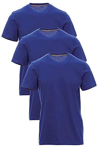 Mivaro Herren T-Shirt Set 3er Pack Basic Shirt Kurzarm atmungsaktiv, Größe:3XL, Farbe:3er Pack Blau von Mivaro