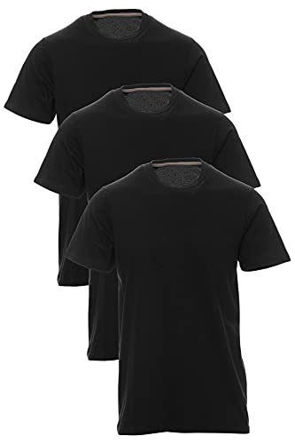 Mivaro Herren T-Shirt Set 3er Pack Basic Shirt Kurzarm atmungsaktiv, Größe:3XL, Farbe:3er Pack Schwarz von Mivaro