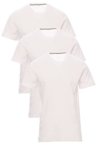 Mivaro Herren T-Shirt Set 3er Pack Basic Shirt Kurzarm atmungsaktiv, Größe:3XL, Farbe:3er Pack Weiß von Mivaro