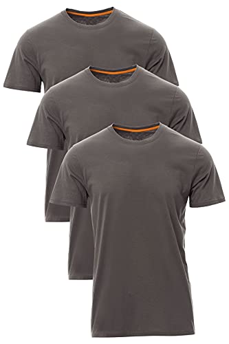 Mivaro Herren T-Shirt Set 3er Pack Basic Shirt Kurzarm atmungsaktiv, Größe:L, Farbe:3er Pack Anthrazit von Mivaro