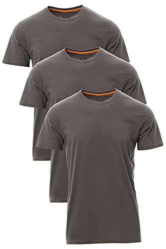 Mivaro Herren T-Shirt Set 3er Pack Basic Shirt Kurzarm atmungsaktiv, Größe:S, Farbe:3er Pack Anthrazit von Mivaro