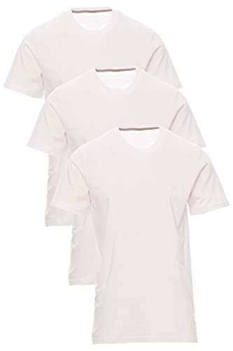 Mivaro Herren T-Shirt Set 3er Pack Basic Shirt Kurzarm atmungsaktiv, Größe:XXL, Farbe:3er Pack Weiß von Mivaro
