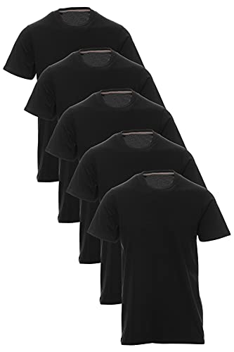 Mivaro Herren T-Shirt Set 5er Pack Basic Shirt Kurzarm atmungsaktiv, Größe:3XL, Farbe:5er Pack Schwarz von Mivaro