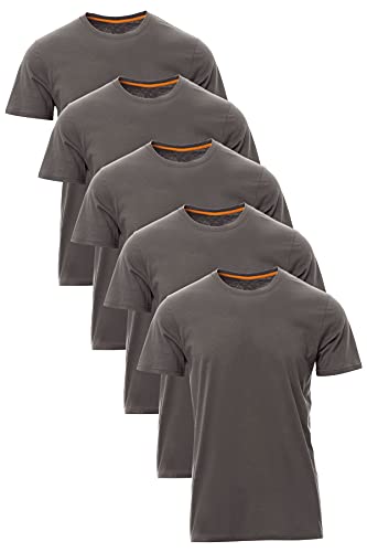 Mivaro Herren T-Shirt Set 5er Pack Basic Shirt Kurzarm atmungsaktiv, Größe:4XL, Farbe:5er Pack Anthrazit von Mivaro