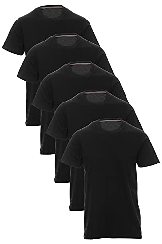 Mivaro Herren T-Shirt Set 5er Pack Basic Shirt Kurzarm atmungsaktiv, Größe:4XL, Farbe:5er Pack Schwarz von Mivaro