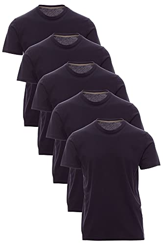 Mivaro Herren T-Shirt Set 5er Pack Basic Shirt Kurzarm atmungsaktiv, Größe:L, Farbe:5er Pack Dunkelblau von Mivaro