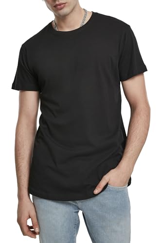 Mivaro Herren T-Shirt extra lang geschnitten, Longshirt für große und schlanke Männer, Größe:XXL, Farbe:Schwarz von Mivaro