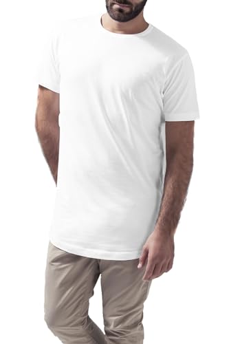 Mivaro Herren T-Shirt extra lang geschnitten, Longshirt für große und schlanke Männer, Größe:3XL, Farbe:Weiß von Mivaro