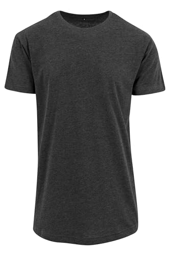 Mivaro Herren T-Shirt extra lang geschnitten, Longshirt für große und schlanke Männer, Größe:XXL, Farbe:Anthrazit von Mivaro