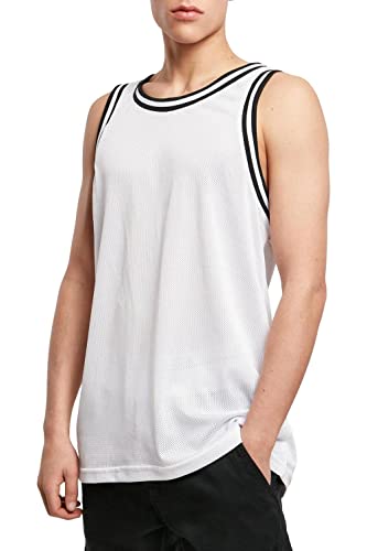 Mivaro Herren Tank Top Basketball Mesh, Achselshirt, Größe:5XL, Farbe:Weiß/Schwarz von Mivaro