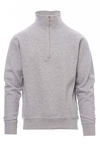 Mivaro Herren Troyer, Pullover mit 1/4 Reißverschluss, hoher Kragen, ohne Kapuze, Größe:3XL, Farbe:Grau meliert von Mivaro