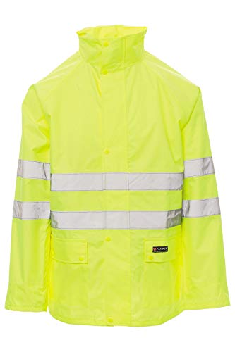 Mivaro Herren Warnschutz Regenjacke mit Kapuze Hurricane, Größe:M, Farbe:Neongelb von Mivaro