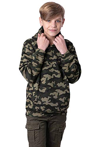 Mivaro Jungen Pullover Camouflage, Army Hoodie, mit Kapuze, Größe:122/128, Farbe:Camouflage von Mivaro