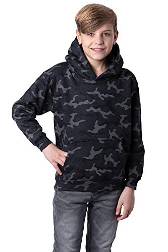 Mivaro Jungen Pullover Camouflage, Army Hoodie, mit Kapuze, Größe:122/128, Farbe:Grau von Mivaro