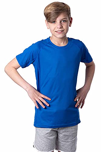 Mivaro Jungen Sport Shirt Trikot Funktionsshirt Laufshirt Fußball Training Tshirt, Größe:110/116, Farbe:Blau von Mivaro