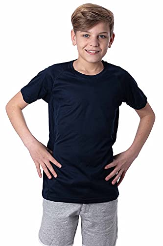 Mivaro Jungen Sport Shirt Trikot Funktionsshirt Laufshirt Fußball Training Tshirt, Größe:110/116, Farbe:Dunkelblau von Mivaro