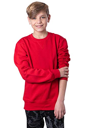 Mivaro Jungen Sweatshirt, Pullover ohne Kapuze für Kinder, Größe:134/140, Farbe:Rot von Mivaro