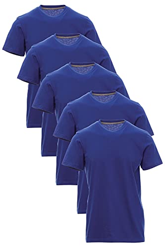 Mivaro Jungen T-Shirt 5er Pack Set Basic Kinder Shirt Kurzarm, Größe:110/116, Farbe:5er Pack Blau von Mivaro