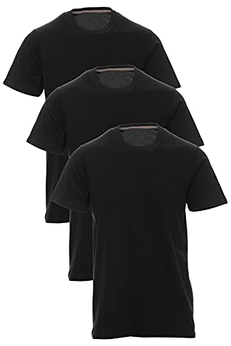 Mivaro Jungen T-Shirt Set 3er Pack Kinder Basic Shirt Kurzarm, Größe:158/164, Farbe:3er Pack Schwarz von Mivaro