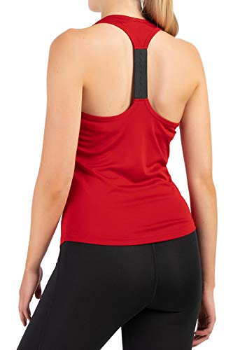 Mivaro Tank Top Damen Rot - Racerback Sporttop in Größe: M - figurbetontes Fitness Shirt für Yoga Training Workout - atmungsaktiv schnell trocknend - Sportkleidung Damen von Mivaro