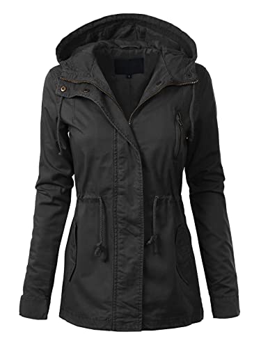 MixMatchy Damen Jacke mit Reißverschluss vorne, leicht - Schwarz - Groß von MixMatchy