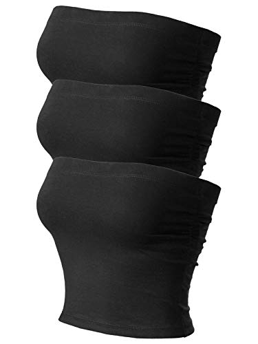 MixMatchy Damen-Top, leger, trägerlos, doppellagig, sexy, Schlauch-Top, Pack, 3er-Pack – Schwarz/Schwarz/Schwarz, Klein MixMatchy Damen-Top, leger, trägerlos, doppellagig, sexy, Schlauch-Top, Pack, 3er-Pack – Schwarz/Schwarz/Schwarz, Klein von MixMatchy