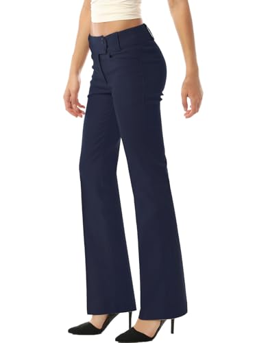 MixMatchy Damen Ultra Stretch Lux Comfort mit Flex Motion Bootcut Anzughose Arbeit Business Büro Hose, Marineblau, X-Klein von MixMatchy