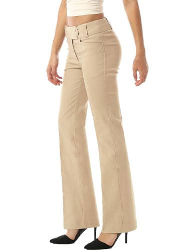 MixMatchy Damen Ultra Stretch Lux Comfort mit Flex Motion Bootcut Anzughose Arbeit Business Büro Hose, Taupe, X-Klein von MixMatchy