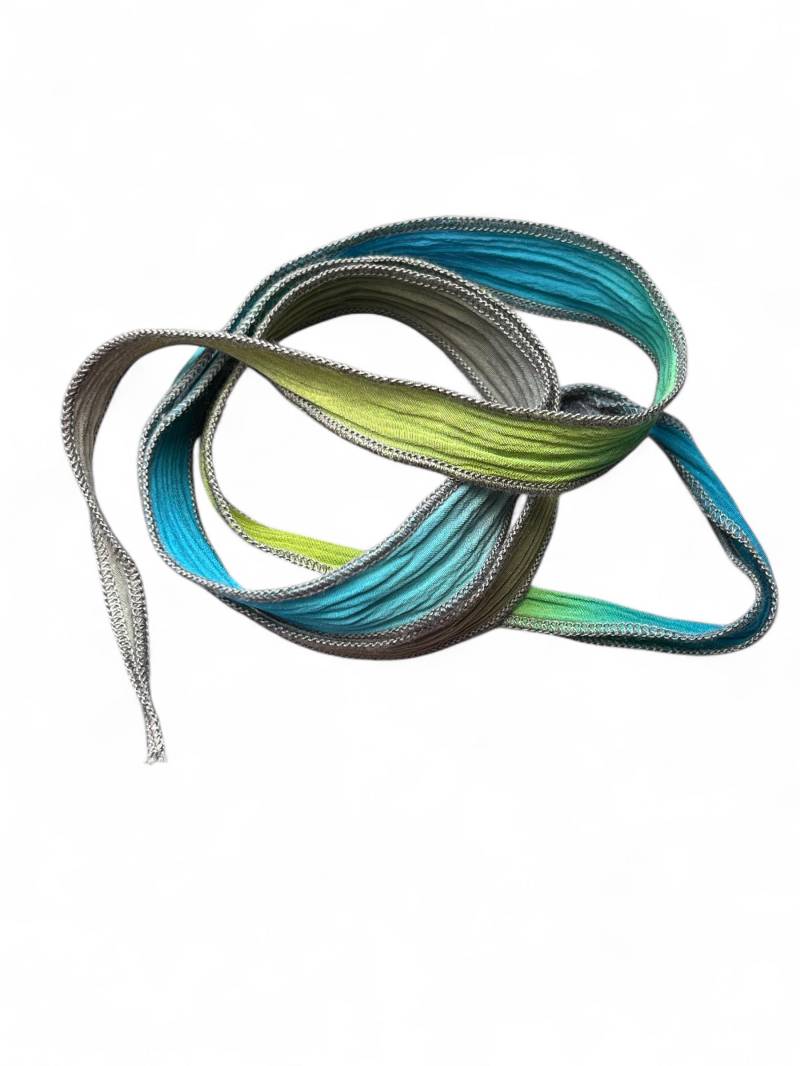 Seidenband Türkis - Grau Grün von MixMyStyle