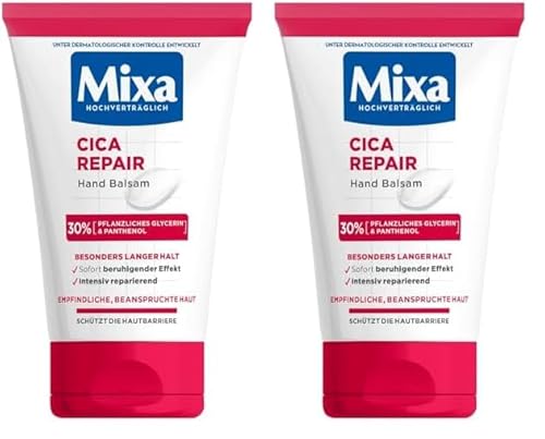 Mixa Pflege Set: 2er Pack | Intensiv reparierende Cica Repair Handcreme (2x50ml) Für Empfindliche Haut von Mixa