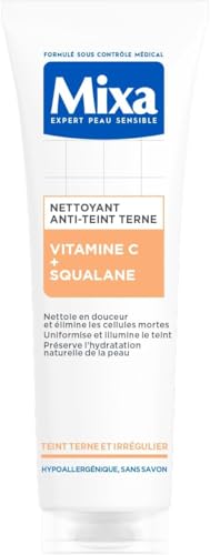 Mixa - Komfort-Reiniger gegen den Teint mit Vitamin C und Squalan – für stumpfe und ungleichmäßige Haut – feuchtigkeitsspendende Gesichtspflege, schützend, sanfter Make-up-Entferner, 150 ml Mixa - Komfort-Reiniger gegen den Teint mit Vitamin C und Squalan – für stumpfe und ungleichmäßige Haut – feuchtigkeitsspendende Gesichtspflege, schützend, sanfter Make-up-Entferner, 150 ml von Mixa
