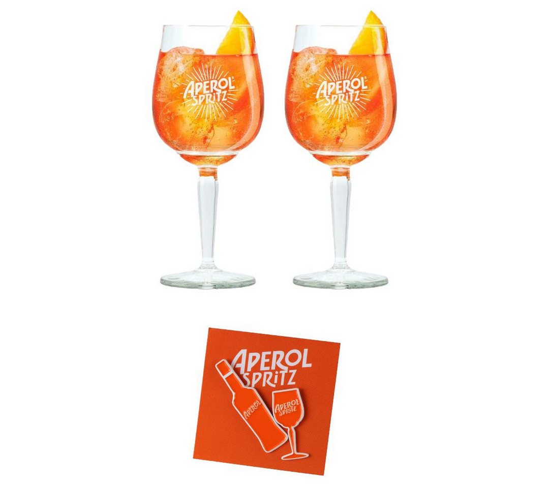 Mixcompany Pins Aperol Spritz Duo-Set – 2 Gläser + 2 auffällige Pins im Set von Mixcompany