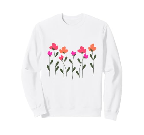 Damen Wildblume Sommer Blumen Sweatshirt Damen Wildblume Sommer Blumen Sweatshirt von Mixed Flower Bouquet Floral Pattern