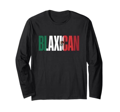 Lustiger Blaxikanischer Spruch Afro Latino Mexikanischer Stolz Frauen Männer Langarmshirt von Mixed Heritage Chicano Black Identity Culture Love