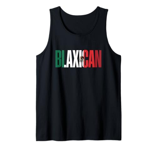 Lustiger Blaxikanischer Spruch Afro Latino Mexikanischer Stolz Frauen Männer Tank Top von Mixed Heritage Chicano Black Identity Culture Love