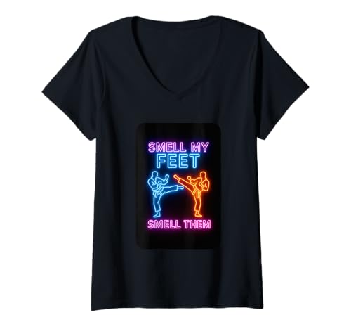 Damen Karate Taekwondo Riech Meine Füße lustig T-Shirt mit V-Ausschnitt Damen Karate Taekwondo Riech Meine Füße lustig T-Shirt mit V-Ausschnitt von Mixed Martial Arts Gifts
