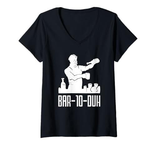 Damen Barkeeper Bar-10-Duh Master Mixologist Fun T-Shirt mit V-Ausschnitt von Mixologist Bar Crew Bartender Barkeeper Humor Gift