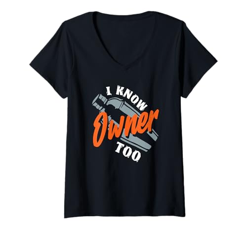 Damen Barkeeper I Know Owner Too T-Shirt mit V-Ausschnitt von Mixologist Bar Crew Bartender Barkeeper Humor Gift