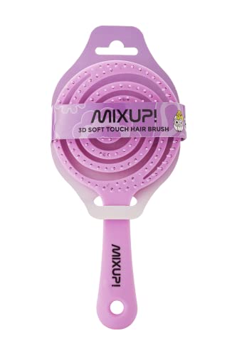 Mixup! 3D Soft Touch Bio Haarbürste Lila, Haarbürste ohne Ziepen für Damen, Herren & Kinder - Entwirrbürste auch für Locken & Lange Haare von Mixup!